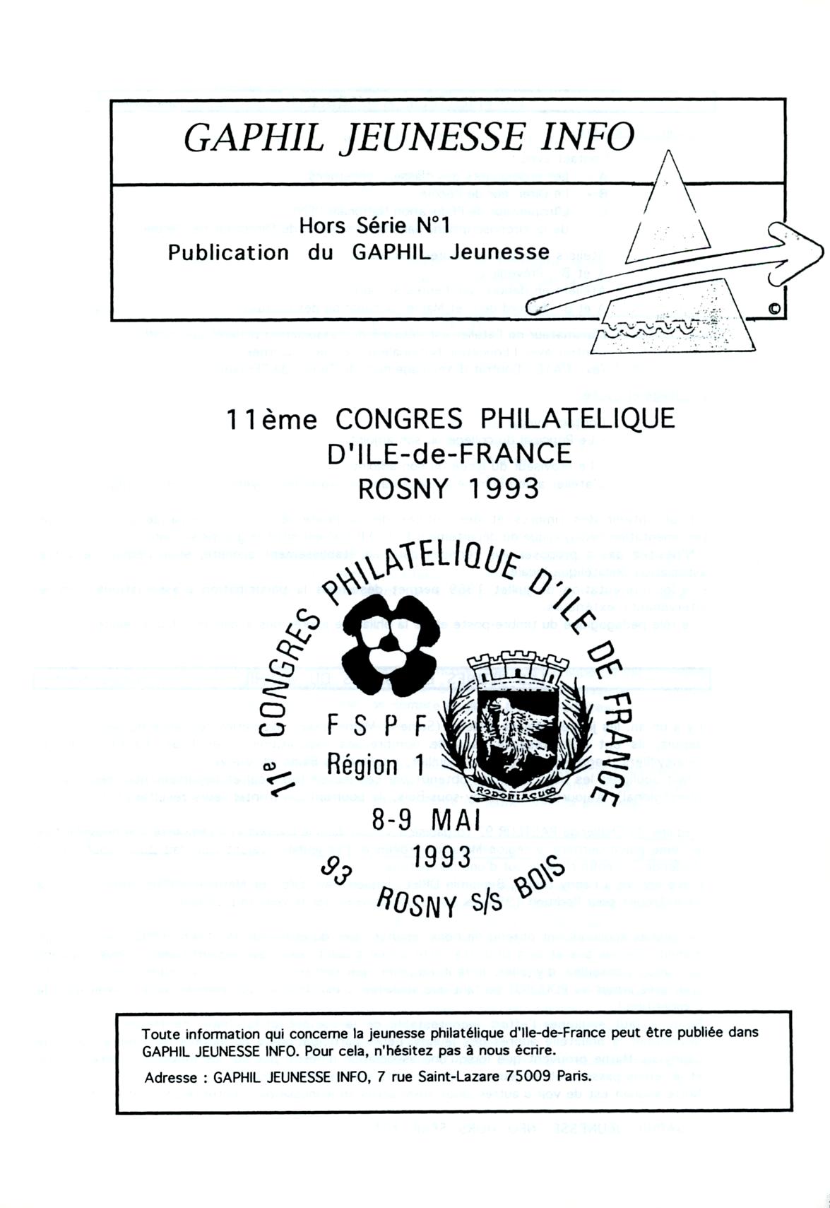 GAPHIL Jeunesse Info - Hors série n°01 de mai 1993.